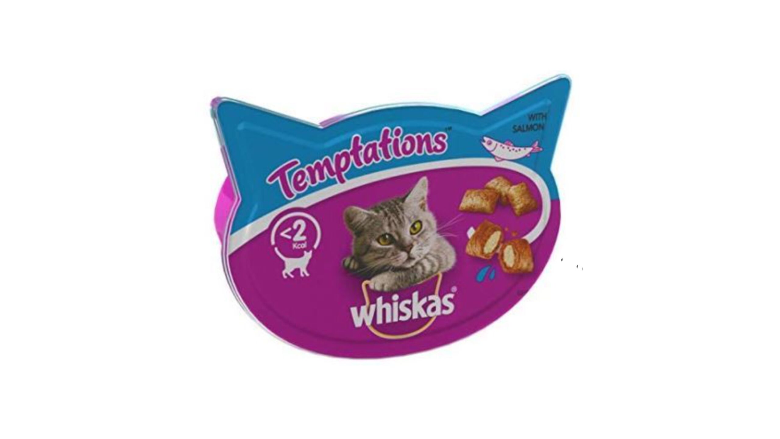 Whiskas, ויסקס טמפטיישן חטיף קרנצי לחתולים ע"ב סלמון - 60 גרם