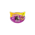 Whiskas, ויסקס טמפטיישן חטיף קרנצי לחתולים ע"ב עוף וגבינה - 60 גרם