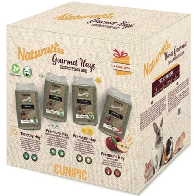 קוניפיק, מארז חציר ב - 4 טעמים (טימותי, קמומיל ונענע, עלי שן הארי (שינן), תפוח)  – מארז 2 ק”ג