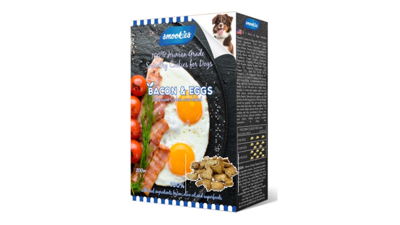 smookies, סמוקיז עוגיות לכלבים בטעם בייקון וביצה - 200 גרם