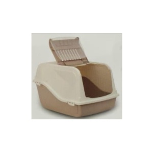 אר פור פט, שירותים סגורים לחתול עם דלת עליונה נפתחת בצבעים: כחול, ירוק, ורוד, גודל: 57*39*38