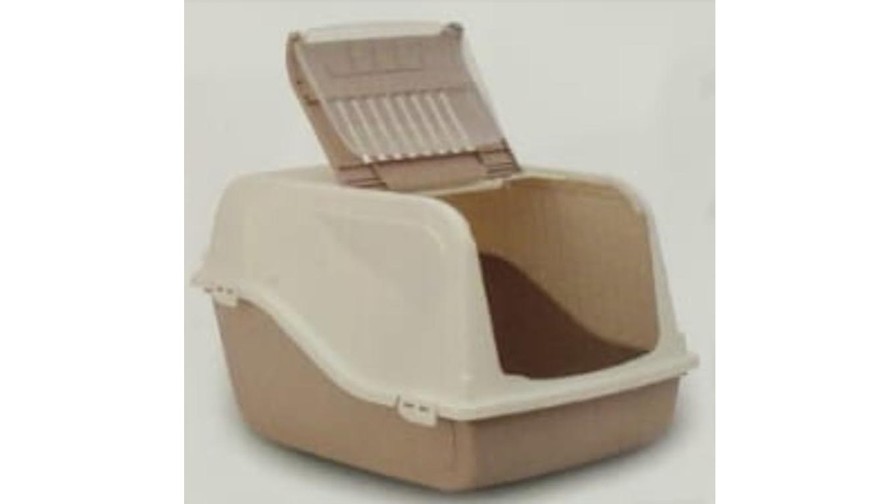 אר פור פט, שירותים סגורים לחתול עם דלת עליונה נפתחת בצבעים: כחול, ירוק, ורוד, גודל: 57*39*38