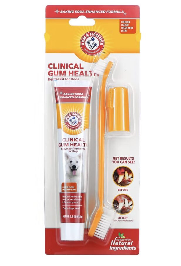 Arm & Hammer, ערכת צחצוח מברשת + משחת שיניים אנזימטית בטעם בקר -  67 גר'