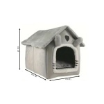 מיטה לחתול מעוצבת צבע אפור - דגם בית