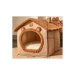 מיטה לחתול מעוצבת צבע חום/בז - דגם בית