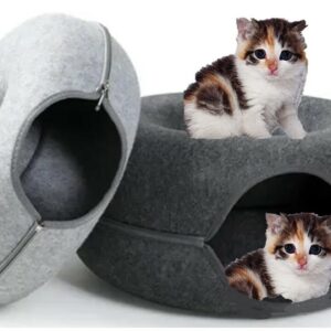 מיטה עגולה לחתול בינוני/גדול צבע אפור כהה