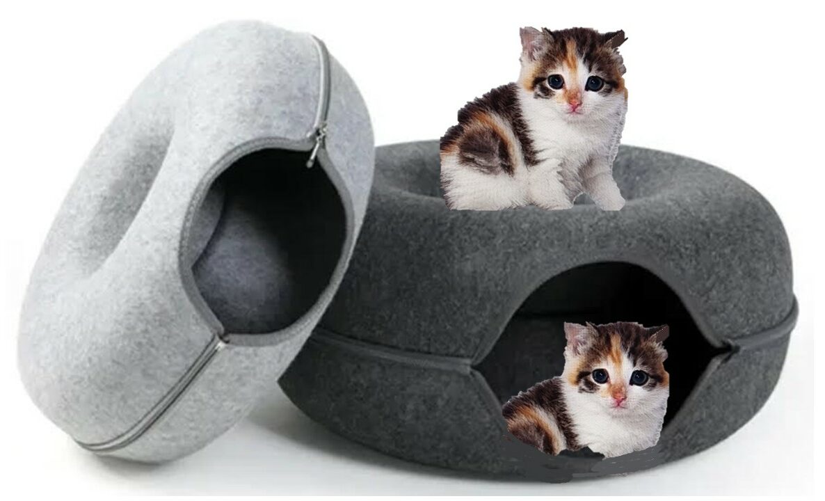 מיטה עגולה לחתול בינוני/גדול צבע אפור כהה