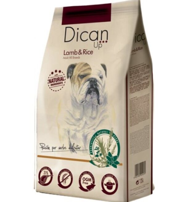 Dican, דיקאן כבש ואורז מזון לכלב בוגר - 14 ק"ג