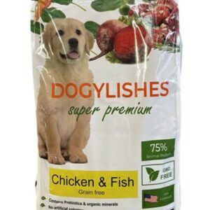 דוגילישס מזון יבש סופר פרימיום, ע"ב עוף ודגים ללא דגנים - 12 ק”ג