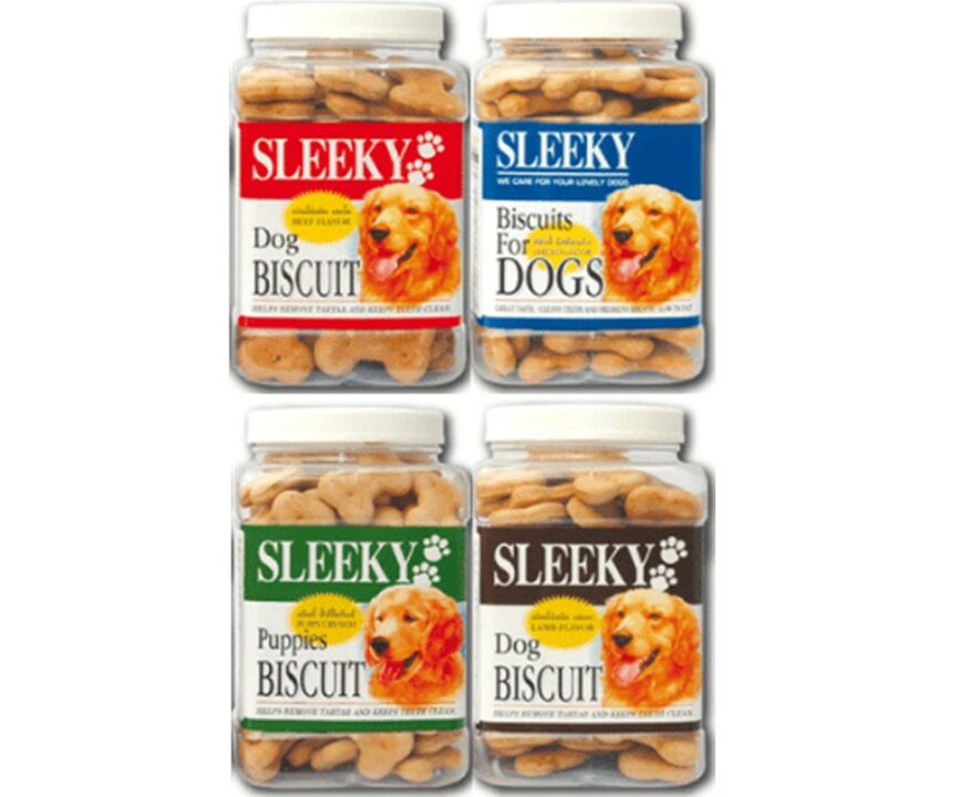 SLEEKY, חטיף ביסקויט לכלב בצורת עצם במגוון טעמים - 560 גרם
