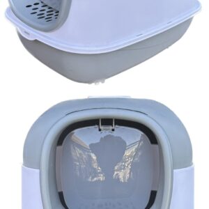 שירותים סגורים לחתולים עם נורת UV לחיטוי.