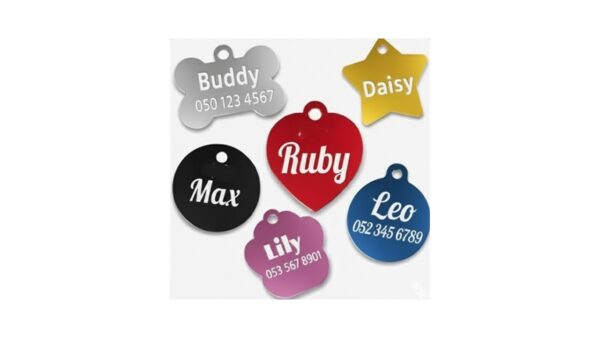 תג שם יוקרתי בחריטה אישית לכלב ולחתול – בטיחות וסטייל בכל טיול