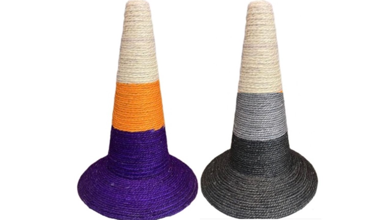 קונוס גרוד לחתול מלופף חבל בשלושה צבעים