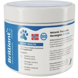 Brilliant, תוסף סידן וקולגן לכלבים, לחיזוק ובריאות המפרקים והעצמות - 200 גרם