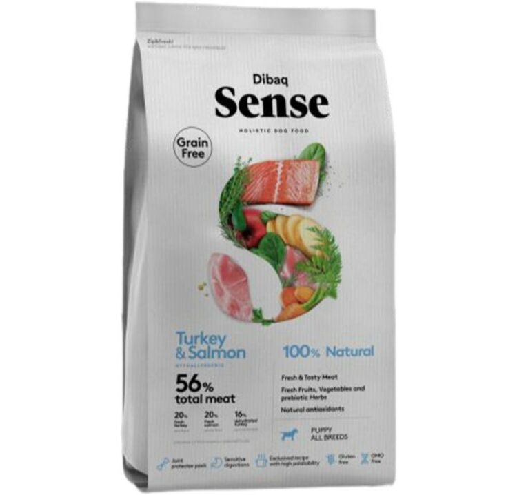 דיבאק סנס היפו אלרגני לגורים סלמון והודו נטול דגנים 2 ק"ג או 12 ק"ג