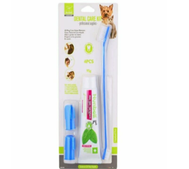 משחת שינייםלכלב/חתול עם אצבעון סיליקון ומברשת - 95 גר