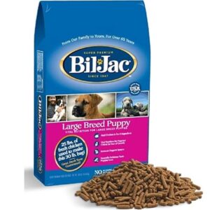 BIL JAC, ביל ג’ק מזון לגורי כלבים מגזע בינוני/גדול במשקלים: 6.8 ק"ג או 13.6 ק"ג