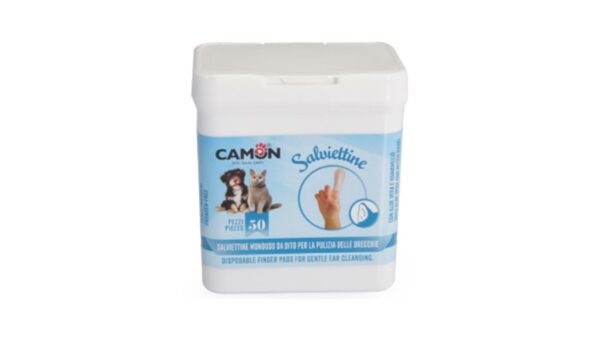 CAMON מגבוני אצבע לניקוי אוזניים לכלב/חתול – 50 יח במארז