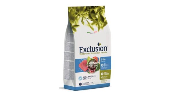 Exclusion, אקסלוז'ן נובל בשר טונה, חלבון יחיד לכלבים מגזע קטן - 2 ק"ג או 7 ק"ג