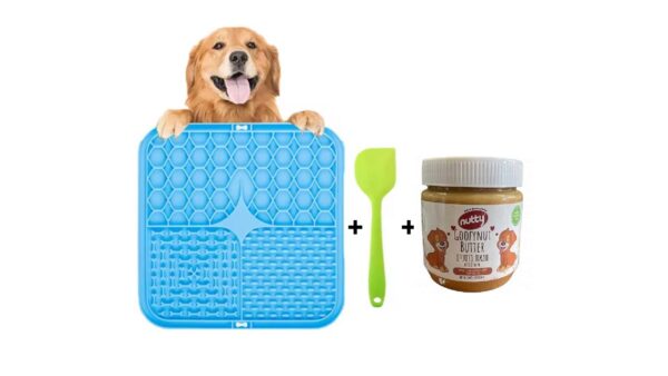 משטח ליקוק + חמאת בוטנים לכלבים + לקקן