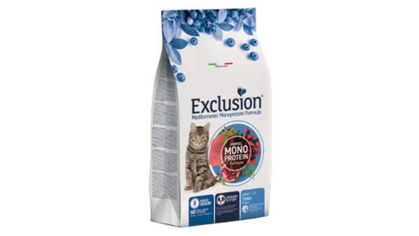 Exclusion, אקסלוז'ן מזון מלא לחתולים יורינרי מונו נובל גריין ע"ב טונה - 1.5 ק"ג או 12 ק"ג