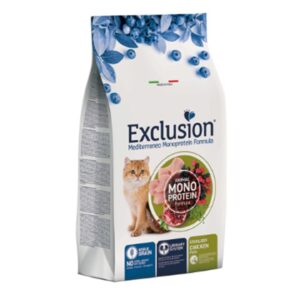 Exclusion, אקסלוז'ן מזון מלא לחתולים יורינרי ומסורסים מונו נובל גריין ע"ב עוף - 1.5 ק"ג או 12 ק"ג