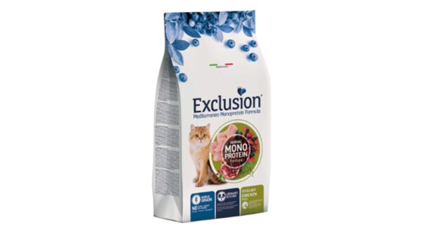 Exclusion, אקסלוז'ן מזון מלא לחתולים יורינרי ומסורסים מונו נובל גריין ע"ב עוף - 1.5 ק"ג או 12 ק"ג