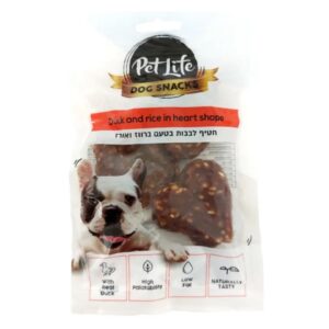 pet life, פט לייף לבבות ברווז ואורז – 80 גרם