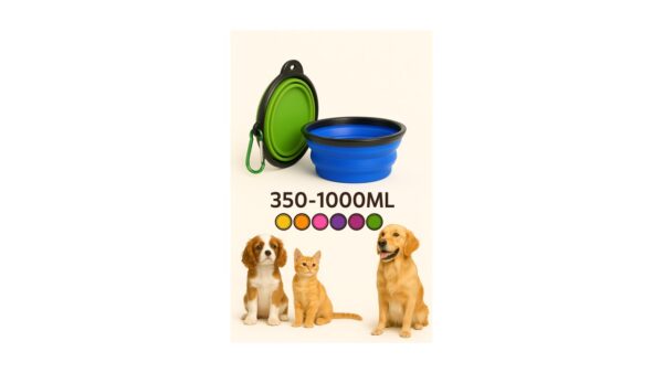 צלחת טיולים מתקפלת לכלב/חתול - 2 גדלים