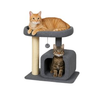 פטקס מתקן גרוד לחתול 2 קומות (בית + מיטה מוגבהת)