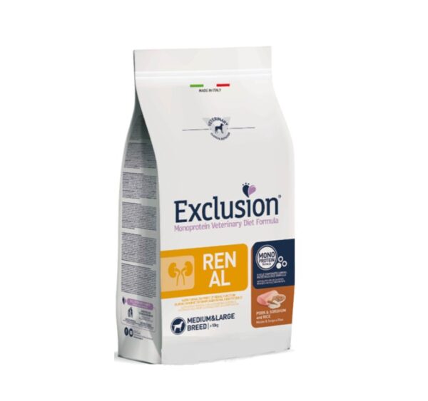 Exclusion Renal, אקסלוז'ן ראנל רפואי לכליות לכלבים מגזע בינוני/גדול - 12 ק"ג
