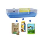 כלוב למכרסמים 80 ס"מ + מזון קיקי 1 ק"ג + אספסת 1 ק"ג + מצע שבבי 20 ליטר