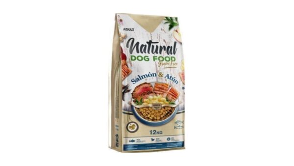 Natural Dog Food, נטורל דוג פוד, מזון יבש היפו אלרגני ללא דגנים, סופר פרימיום לכלבים סלמון 64% בשר - 4 או 12 ק"ג.