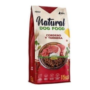 Natural Dog Food, נטורל דוג פוד, מזון יבש סופר פרימיום לכלבים כבש ועגל 62% בשר - 4 או 15 ק"ג.