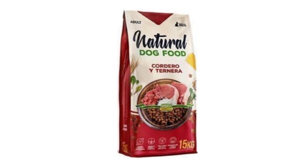 Natural Dog Food, נטורל דוג פוד, מזון יבש סופר פרימיום לכלבים כבש ועגל 62% בשר - 4 או 15 ק"ג.