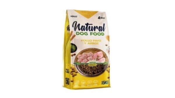 Natural Dog Food, נטורל דוג פוד, מזון יבש סופר פרימיום לכלבים עוף והודו 55% בשר - 4 או 15 ק"ג.