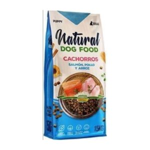 Natural Dog Food נטורל דוג פוד, מזון יבש סופר פרימיום לגורי כלבים סלמון ועוף 47% בשר - 4 או 15 ק"ג.