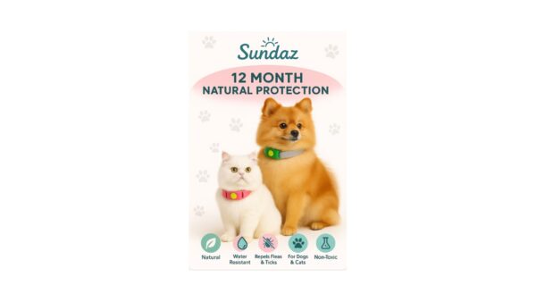 קולר ההדברה טבעי לכלב/חתול נגד פרעושים וקרציות, עמיד במים עד 12 חודש