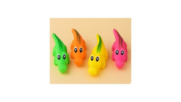 בובת גומי בדמות תנין - צעצוע לכלב