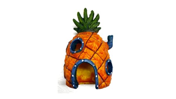 בית אננס מיניאטורי לאקווריום – עיצוב שובב בהשראת בובספוג