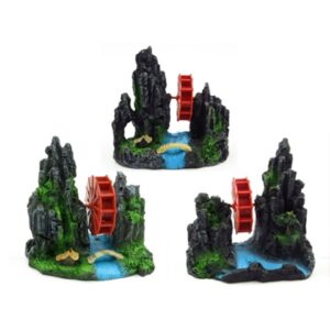 דקורציה מסלעת אבן עם גלגל מסתובב