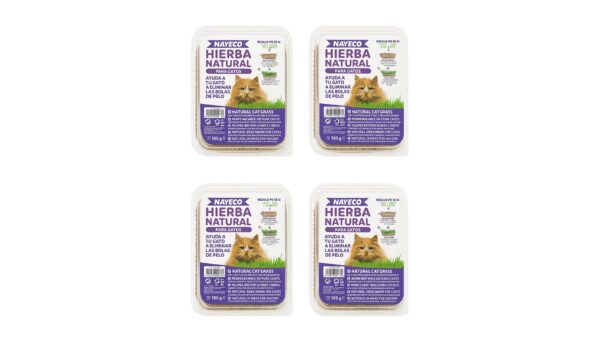 NAYECO, נאיקו דשא לחתול - 4 מארזים (משקל כולל 400 גרם)