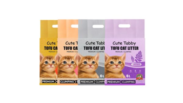 Cute Tabby – קיוט טאבי חול טופו פרימיום לחתול במגוון ריחות לבחירה - 6 ליטר.