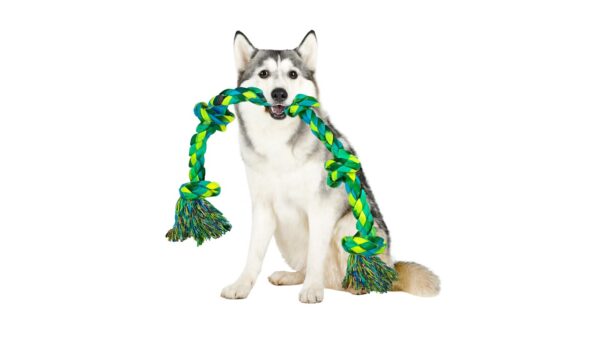 חבל לעיסה דנטלי לכלב 5 קשר אורך 1.8 מטר