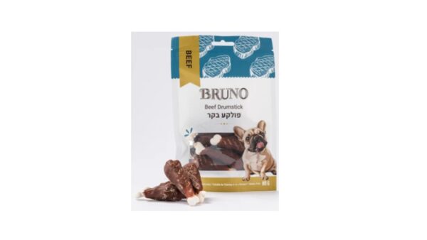 Bruno (ברונו) – חטיף עצם סידן בציפוי בקר לכלב, 80 גרם