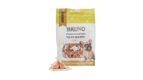Bruno (ברונו) – חטיף סושי עוף ודג קוד לכלב, 80 גרם