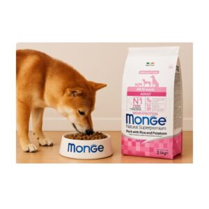 מונג' נטוראל, מזון יבש לכלבים בוגרים מכל הגזעים, בשר חזיר אורז ותפוחי אדמה - 2.5 או 12 ק"ג