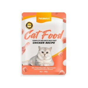פטמטרו (PetMetro) מזון רטוב מלא לחתולים בטעם עוף 70% בשר – 100 גרם