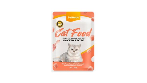 פטמטרו (PetMetro) מזון רטוב מלא לחתולים בטעם עוף 70% בשר – 100 גרם